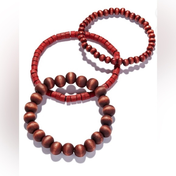 RA Rogue Accessories 3-Piece Men’s Wooden Beads Bracelets NWT‎ - Picture 1 of 5